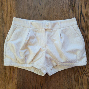 She Said White Pleated Short Shorts with Pockets and Pattern Size Women's 0